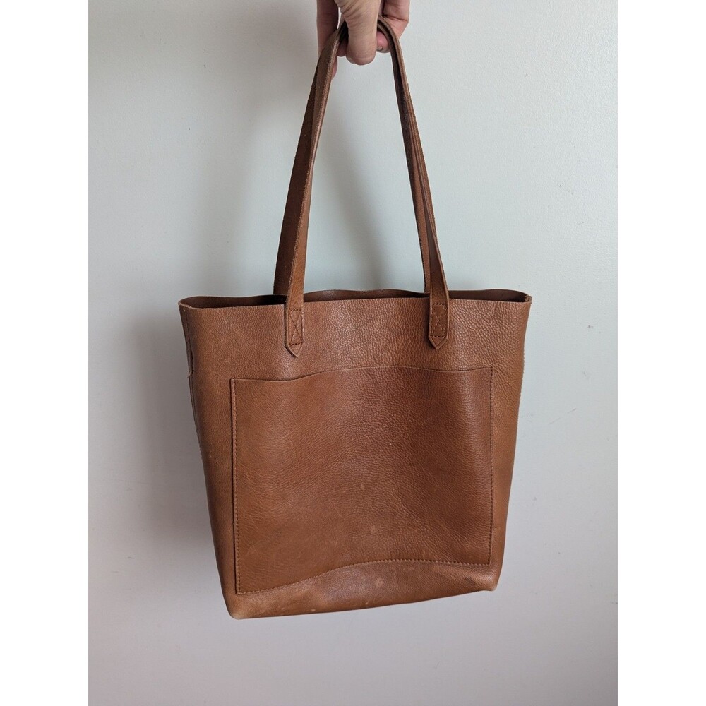MADEWELL English Saddle Leather The Medium Transport Tote F5788 Distressed - Picture 2 of 16